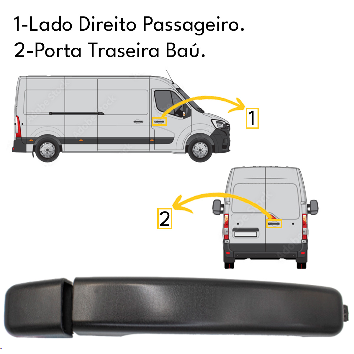 MAÇANETA E SUPORTE PORTA DIANTEIRA LD TRASEIRA MASTER 13/23 - Imagem 3