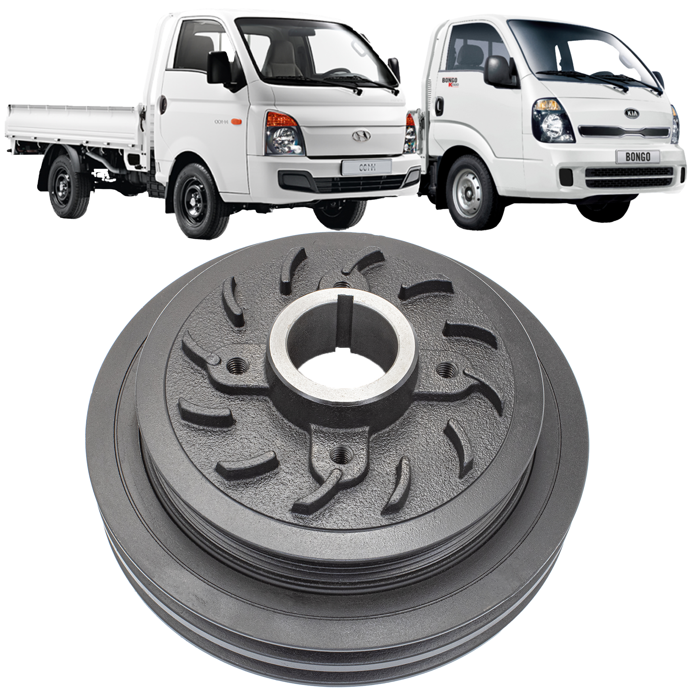 POLIA VIRABREQUIM HYUNDAI HR BONGO K2500 2.5 8V 2005 A 2012