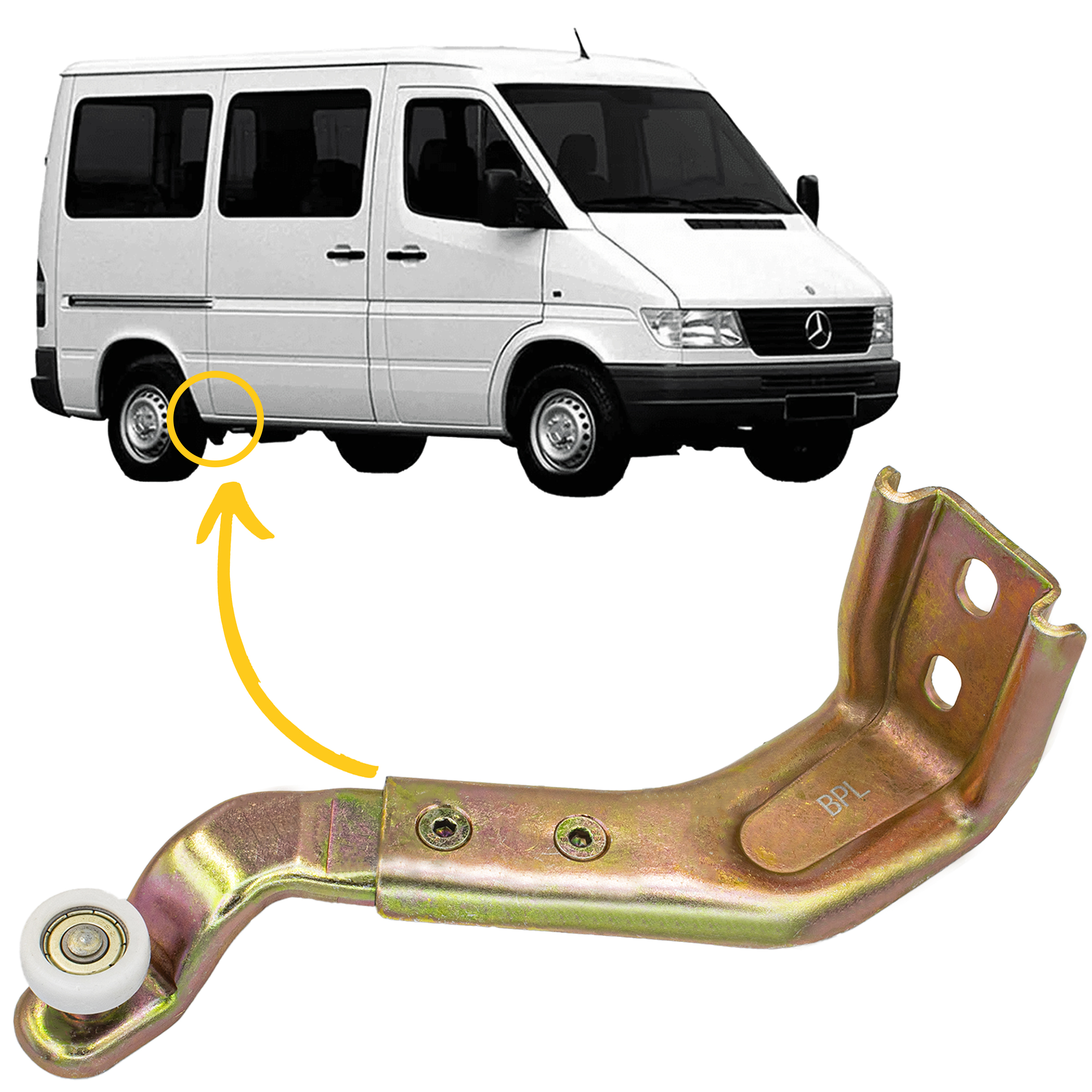 GUIA INFERIOR PORTA CORREDICA SPRINTER 310 311 312 313 412 413 1997 A 2011 - Imagem 2