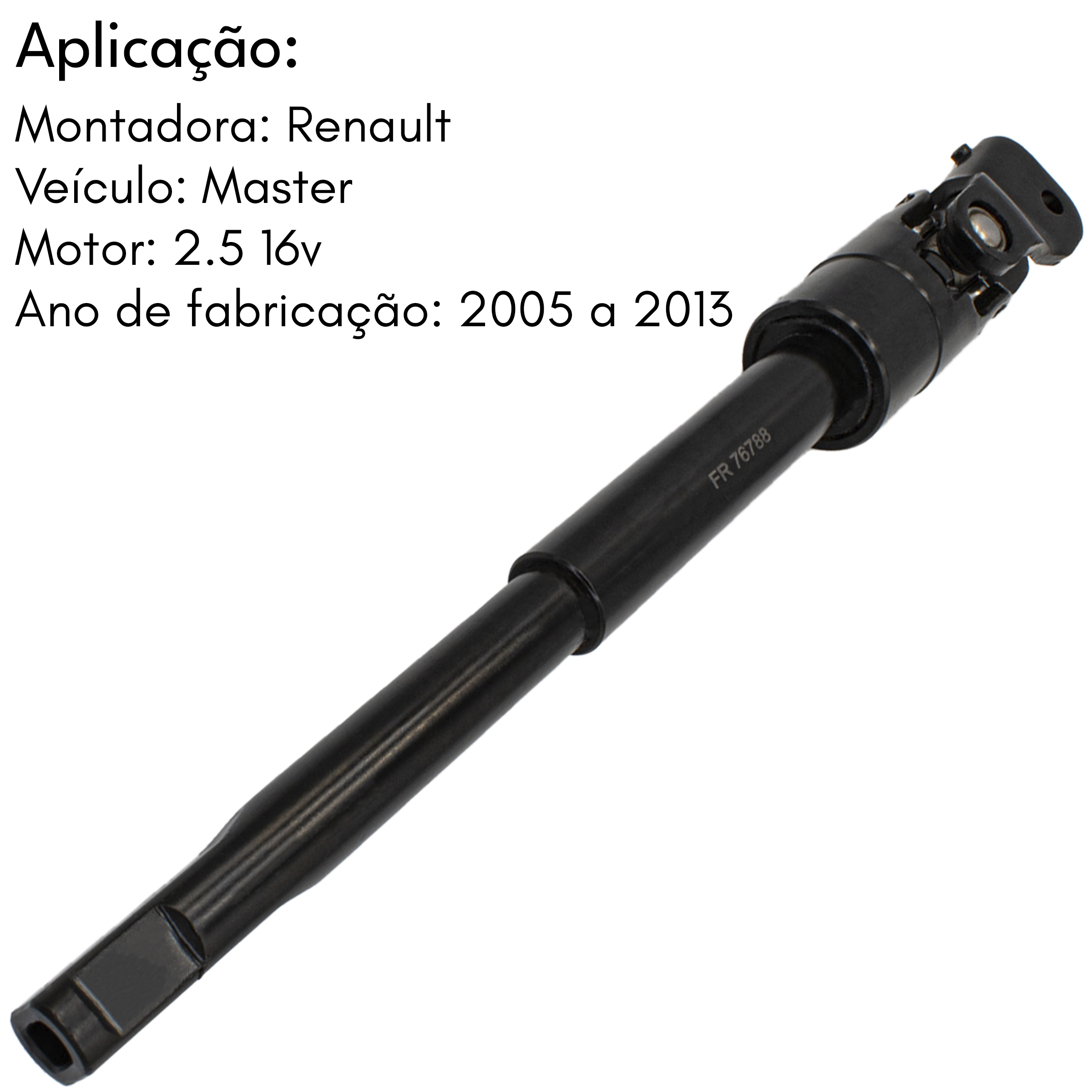COLUNA DIREÇÃO EIXO INFERIOR RENAULT MASTER 2.5 2005 A 2013 - Imagem 2