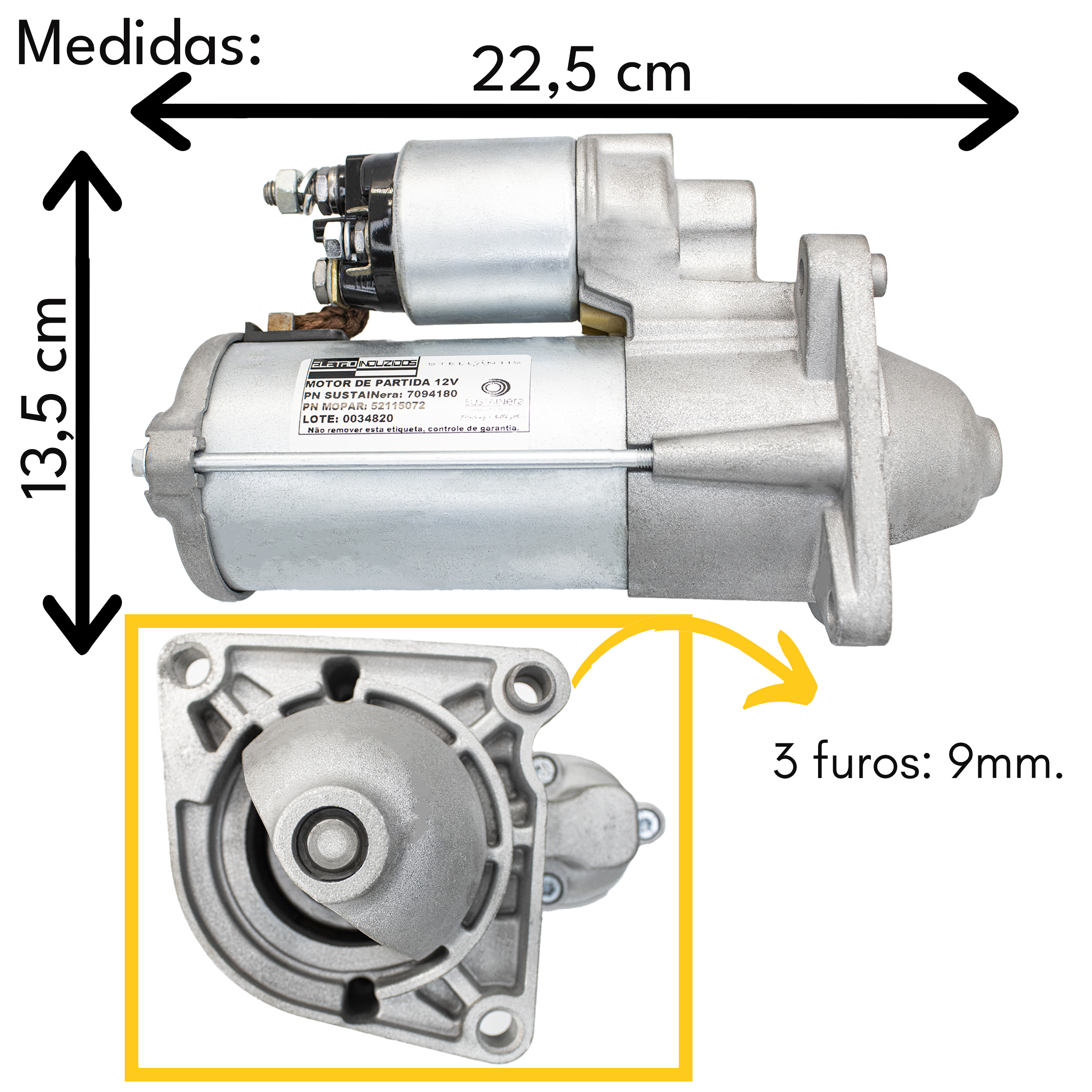 MOTOR DE PARTIDA TORO JEEP RENEGADE COMPASS RAMPAGE ORIGINAL - Imagem 4