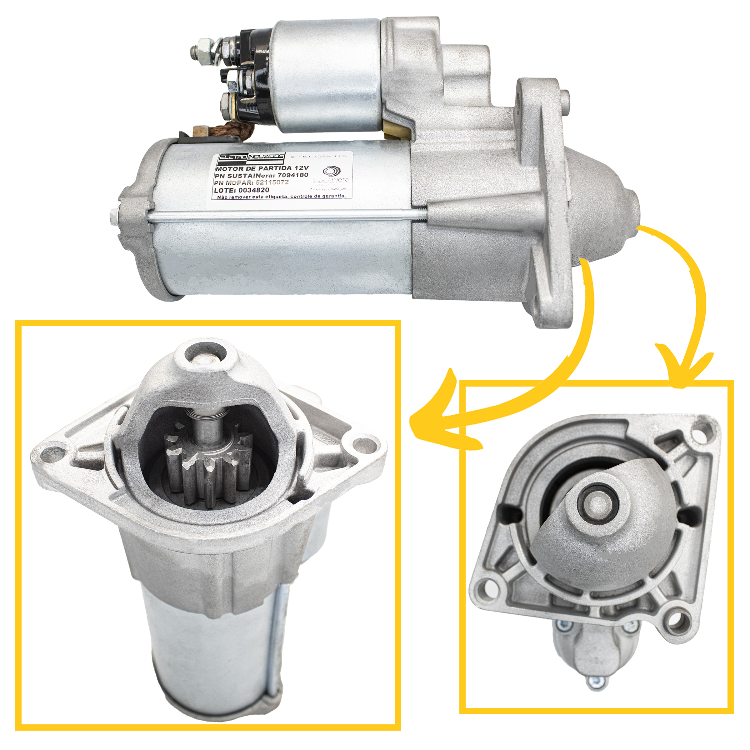 MOTOR DE PARTIDA TORO JEEP RENEGADE COMPASS RAMPAGE ORIGINAL - Imagem 7