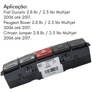 INTERRUPTOR BOTÃO PISCA ALERTA ORIGINAL DUCATO 2006 A 2017