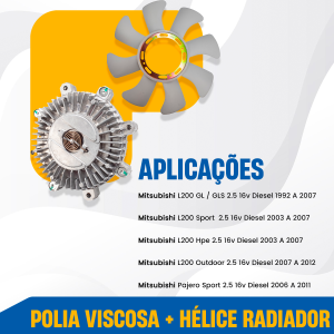POLIA VISCOSA C HÉLICE RADIADOR L200 HPE OUTDOOR 1992 A 2012