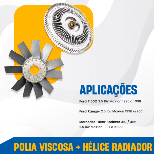POLIA VISCOSA C HÉLICE RADIADOR F1000 RANGER SPRINTER MAXION
