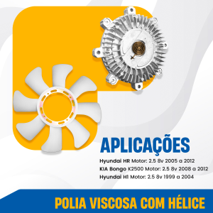 POLIA VISCOSA C HÉLICE RADIADOR HR H1 BONGO 2.5 1998 A 2021