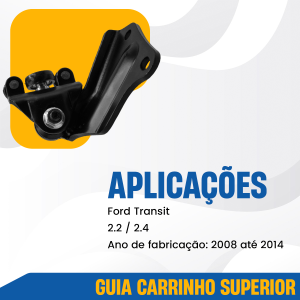 GUIA CARRINHO SUPERIOR PORTA CORRER FORD TRANSIT 2008 A 2014