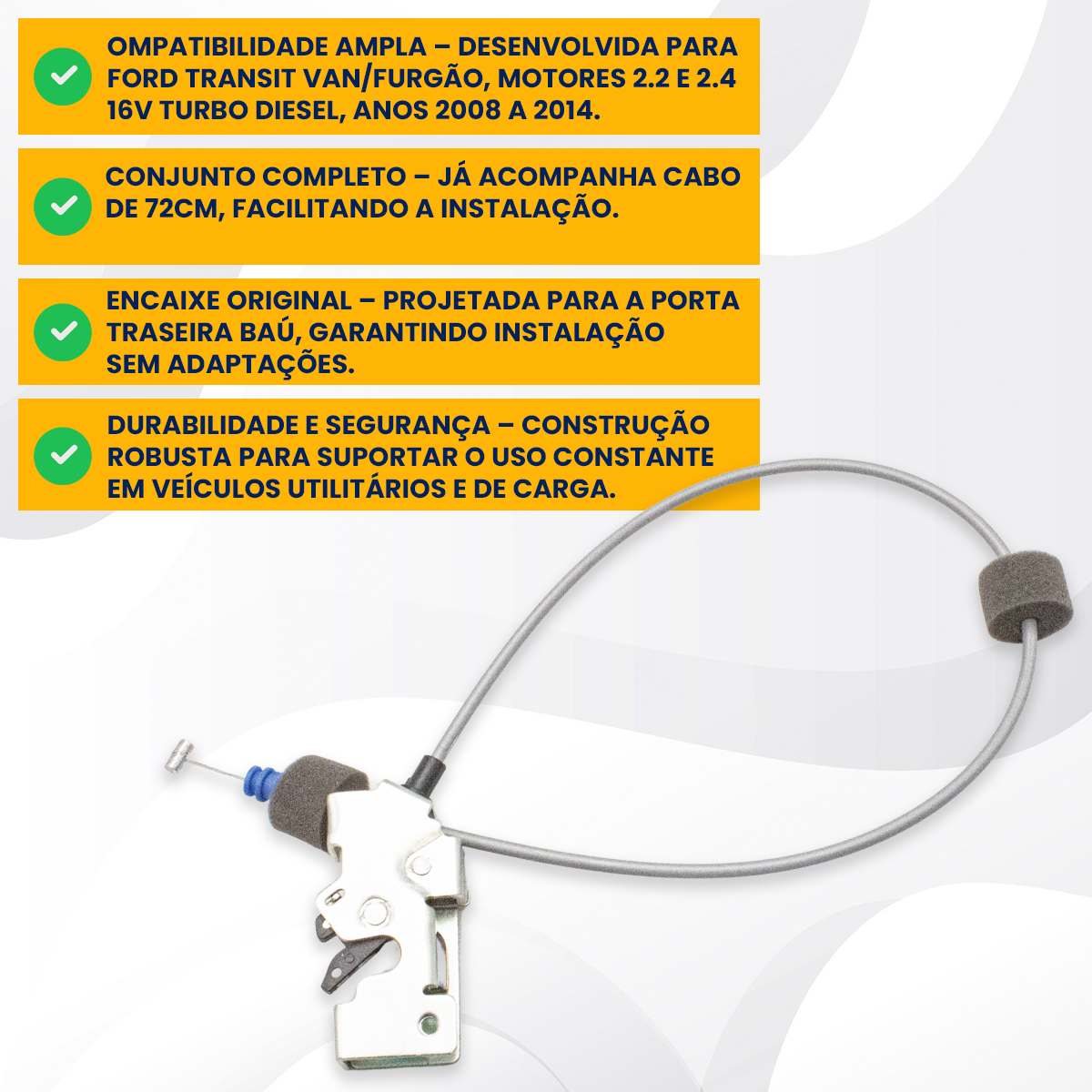 FECHADURA INFERIOR PORTA TRASEIRA FORD TRANSIT 2008 A 2014 - Imagem 5