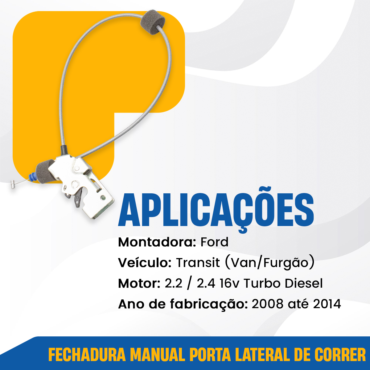 FECHADURA INFERIOR PORTA TRASEIRA FORD TRANSIT 2008 A 2014 - Imagem 2