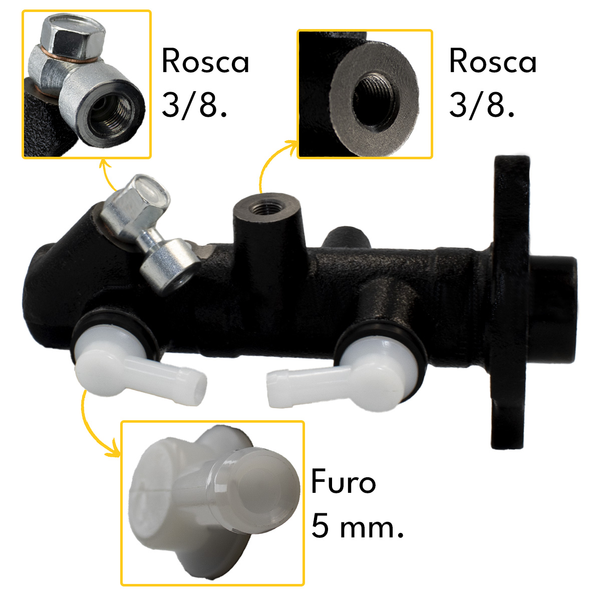 CILINDRO MESTRE BURRINHO PEDAL FREIO DUPLO KIA BESTA GS 2.7 3.0 1998 A 2005 - Imagem 5