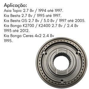 SINCRONIZADOR 1° E 2° MARCHA KIA TOPIC BESTA E BESTA GS 2.7 3.0 8v 1994 a 2005 - 9MM 007608100
