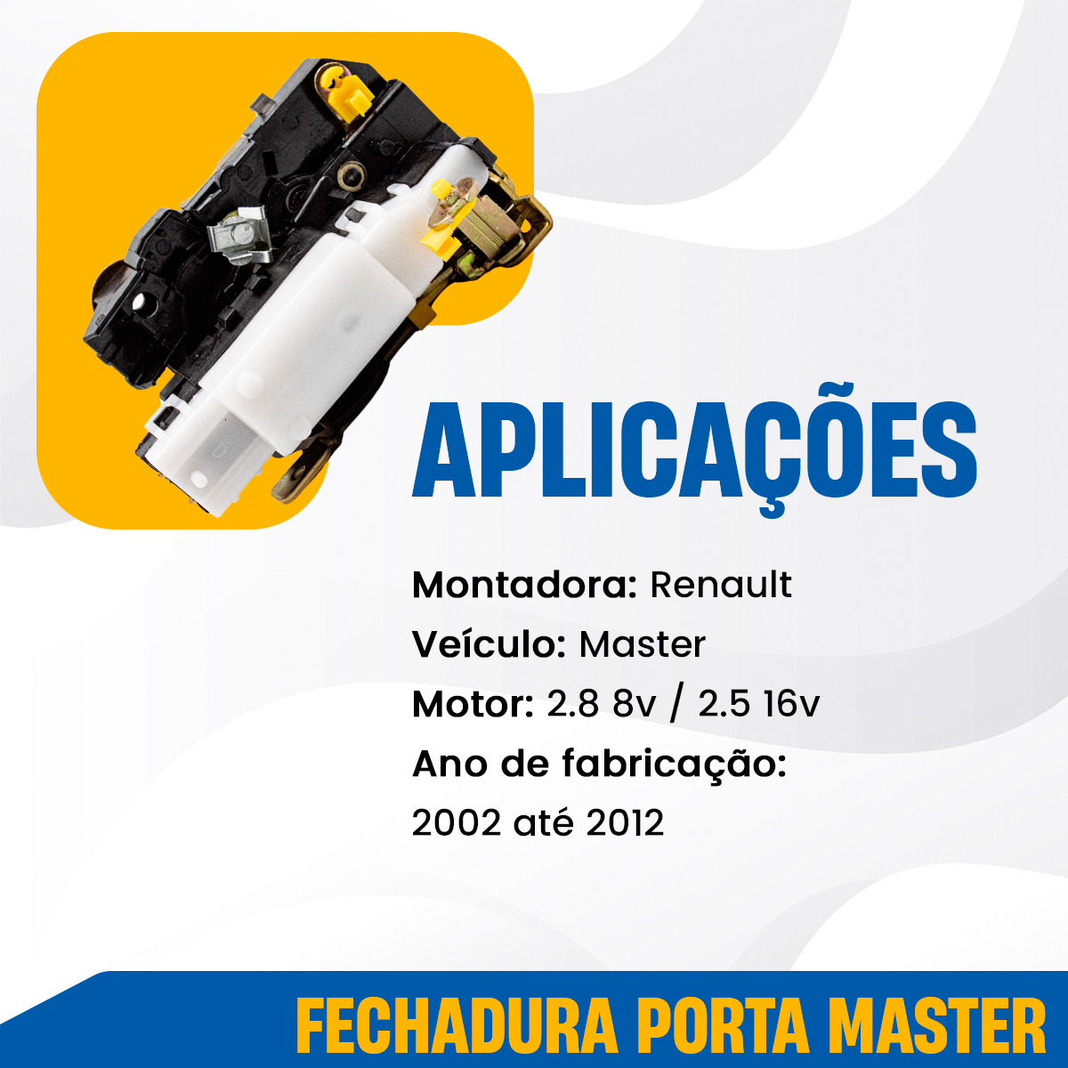 FECHADURA ELETRICA PORTA DIANTEIRA DIREITA RENAULT MASTER 2.5 8V 2.8 16V 2002 A 2012 73892 - Imagem 2