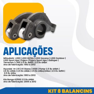 KIT 8 BALANCIM ESCAPE E  ADMISSÃO L200 PAJERO GALLOPER HR H100 2.5 1992 A 2012